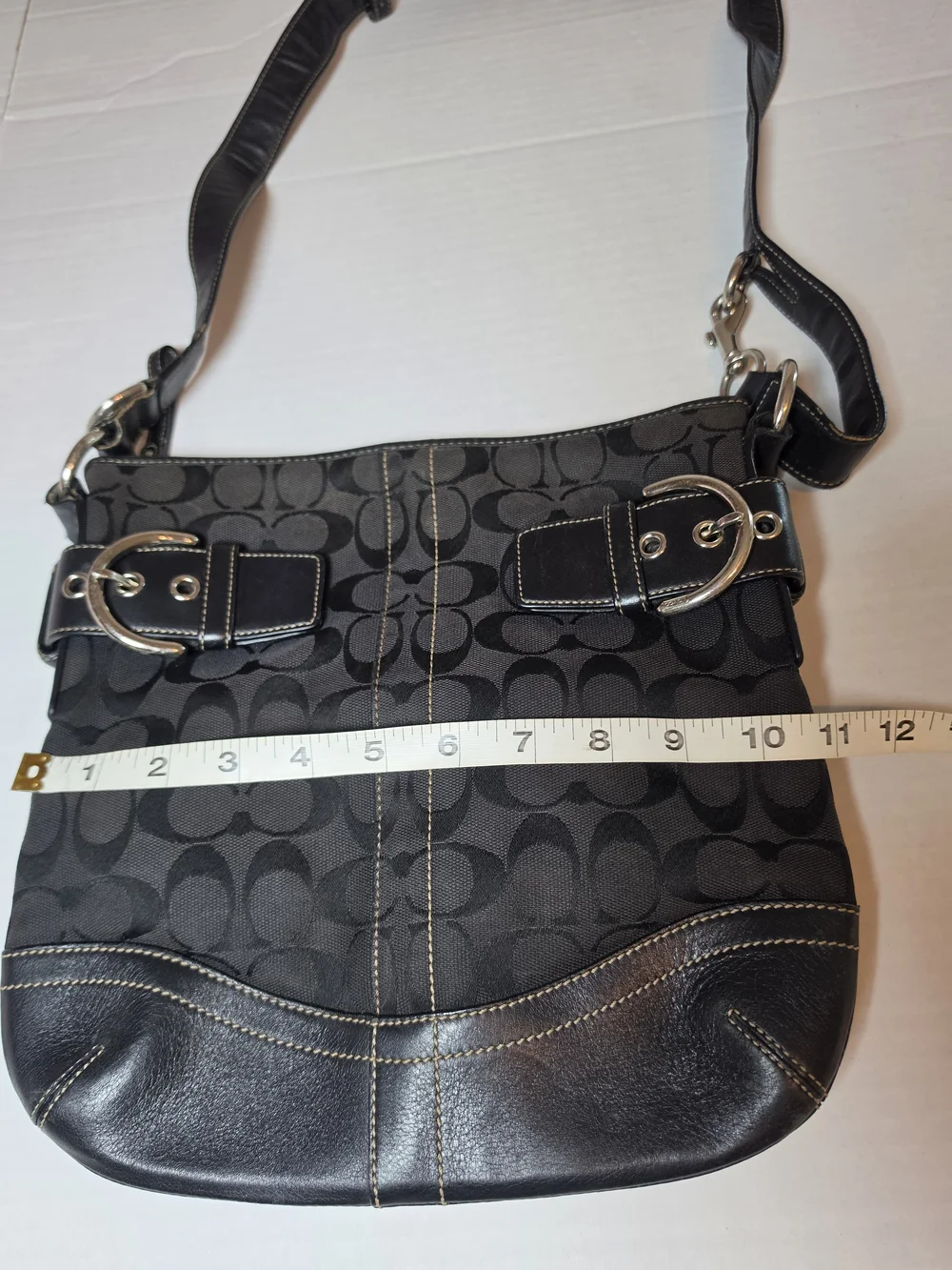 Coach G05K-3574 Signature Soho Duffel Shoulder/Crossbody Bag Purse Black